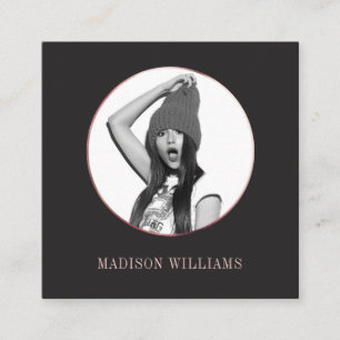 Bold Elegant Rose Gold Photo Unique Social Media Calling Card