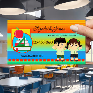 Bold Elementary School Teacher Business Card