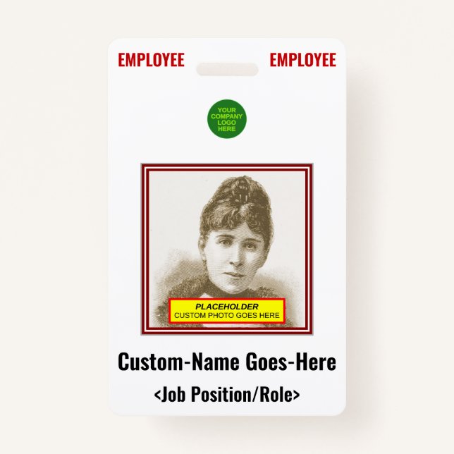 Bold "EMPLOYEE" Badge ID Badge (Front)