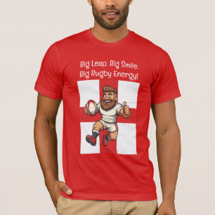 Bold England Rugby Leap Motif T-Shirt