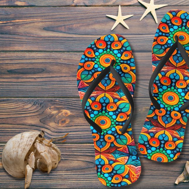 Bold Ethnic Mandala Flip Flops (Creator Uploaded)