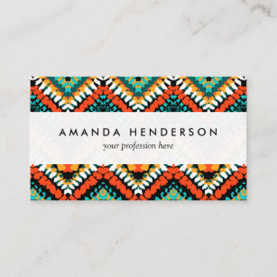 Bold Ethnic Native Tribal Pattern Business Card