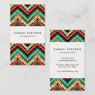 Bold Ethnic Native Tribal Pattern Business Card