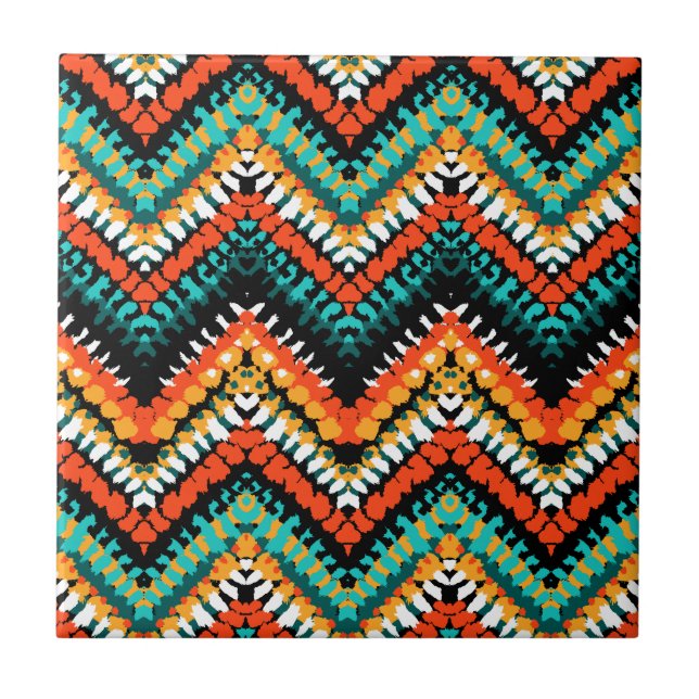 Bold Ethnic Native Tribal Pattern Tile (Front)