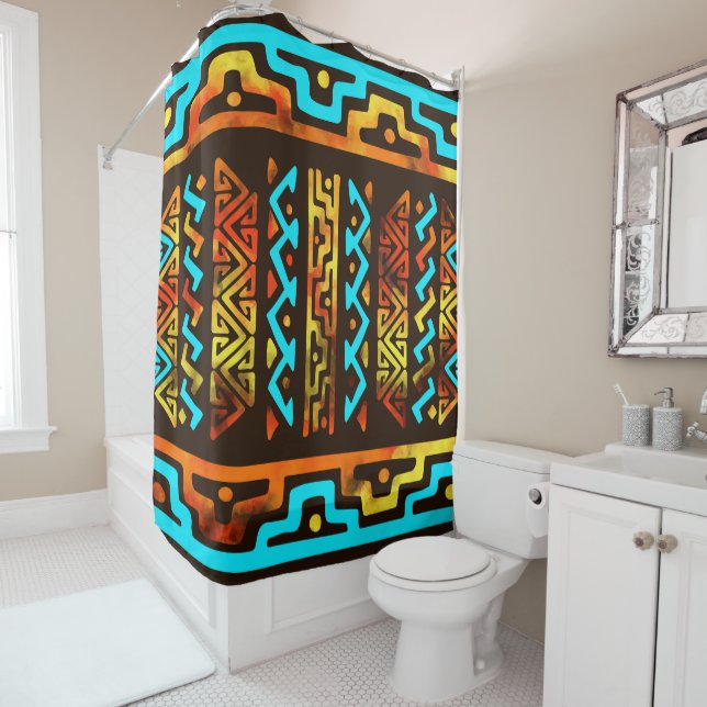 Bold Ethnic pattern n.6 Shower Curtain (In Situ)