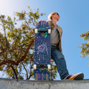 Bold Explorer: Abstract Maximalism Skateboard