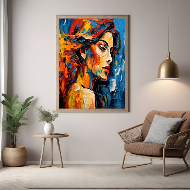 Bold Expressionist Female Portrait Abstract Art Poster (Creator Uploaded)