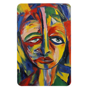 Bold Expressionist Portrait Emotional Abstract Art Magnet