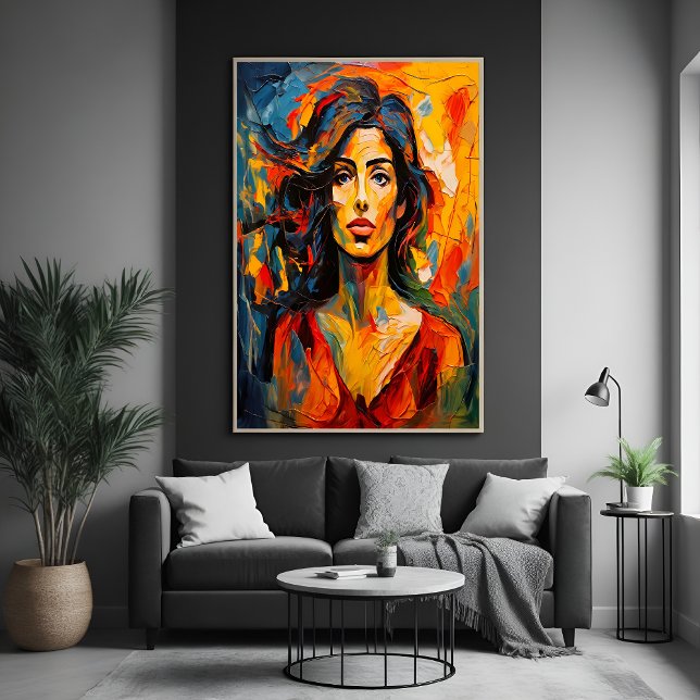 Bold Expressionist Woman Abstract Portrait Art Poster (Creator Uploaded)