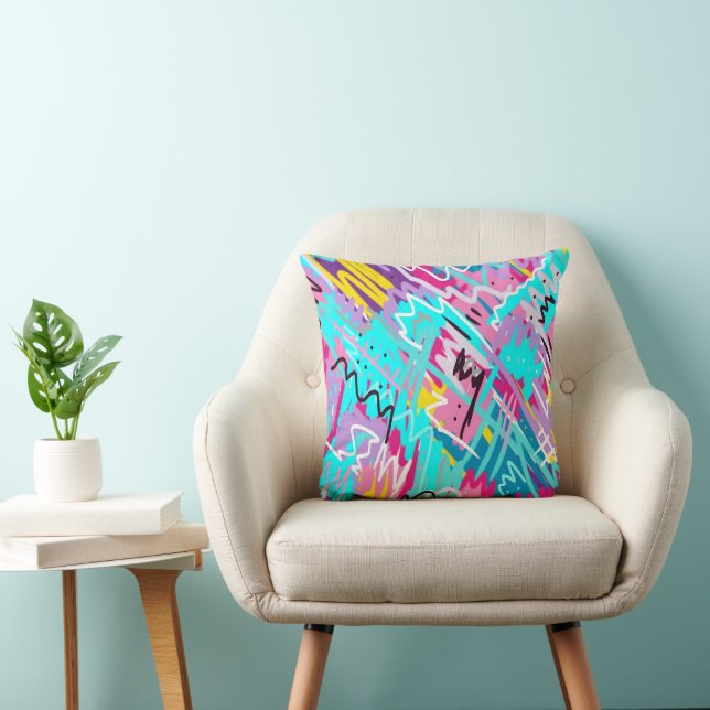 Bold Expressive Abstract Print Cushion (Chair)