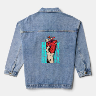 Bold Expressive Saying Design  Denim Jacket