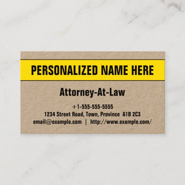 Bold & Eye-Catching Attorney-At-Law Business Card (Front)