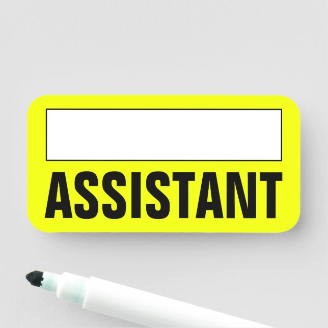Bold, Eyecatching "ASSISTANT" Name Tag (In Situ)