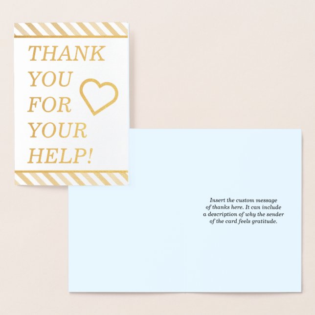 Bold, Eyecatching "THANK YOU FOR YOUR HELP!" Card (Display)