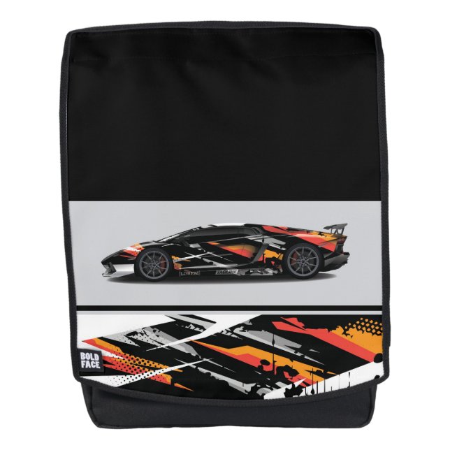Bold Face Backpack-Sports Car Backpack (Front)