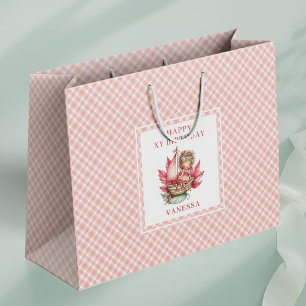 Bold Fairy Girl Blush Floral Birthday Gift Bags