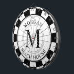 Bold Family Monogram Black | White Dartboard<br><div class="desc">A monogram themed dart board to celebrate your family or your next family reunion.</div>