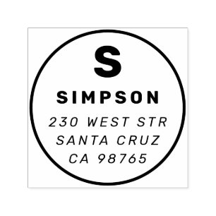 Bold Family Monogram Circular Return Address Self-inking Stamp
