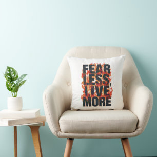 Bold Fiery Motivational Typography Cushion
