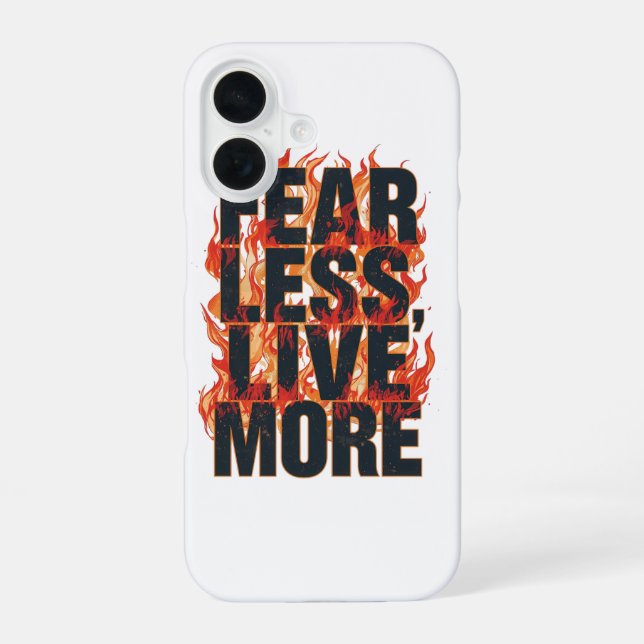 Bold Fiery Motivational Typography iPhone 16 Case (Back)