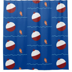 Bold Fish and Bait -  Fish Lovers Kids Bathroom Shower Curtain