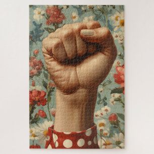 Bold Fist Floral Background Jigsaw Puzzle