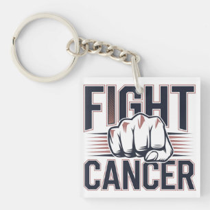 Bold Fist Graphic for Cancer Warriors Key Ring