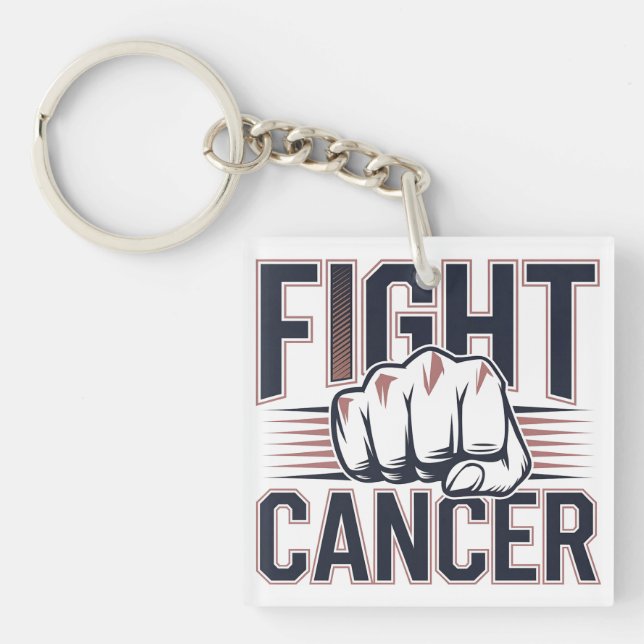  Bold Fist Graphic for Cancer Warriors Key Ring (Front)