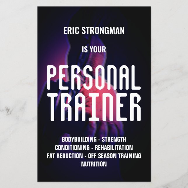 Bold fitness trainer masculine  flyer (Front)