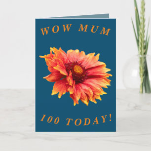 Bold Floral 100th Birthday Card for Mum