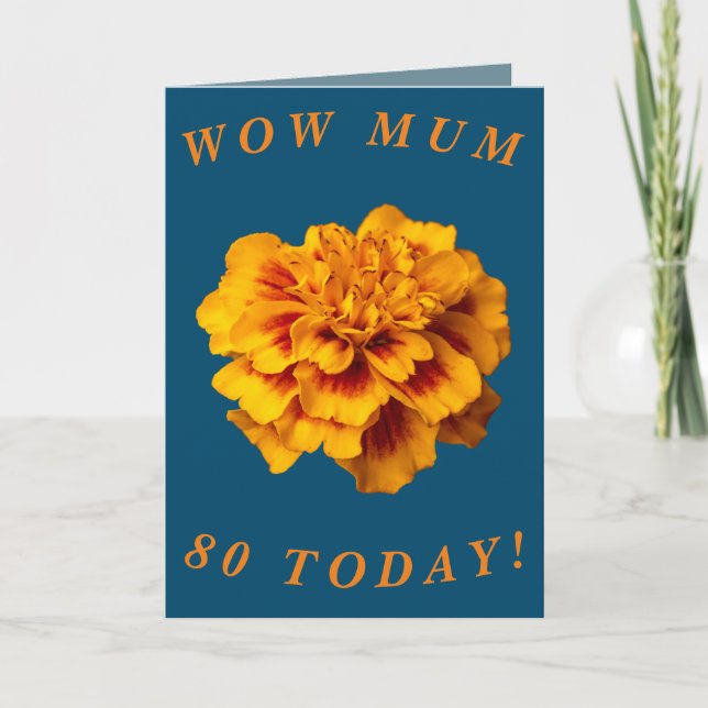Bold Floral 80th Birthday Card for Mum (Front)