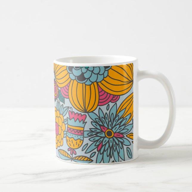Bold Floral and Vines Coffee Mug (Right)