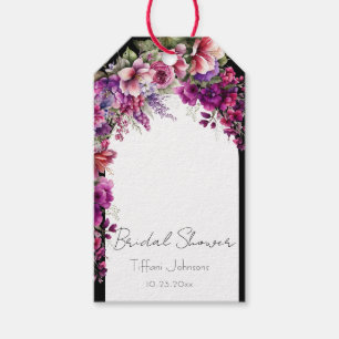 Bold Floral Arch Bridal Shower Gift Tags