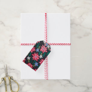 Bold Floral Arrangement in Black and Red Napkins Gift Tags