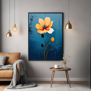 Bold Floral Art with Abstract Flower Poster