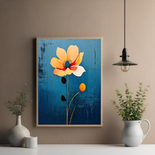 Bold Floral Art with Abstract Flower Poster