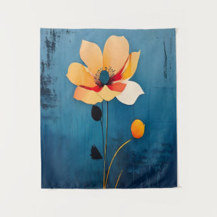 Bold Floral Art with Abstract Flower Tapestry