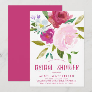 Bold Floral Bridal Shower Invitation