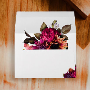 Bold Floral   Dramatic and Elegant Wedding Envelope