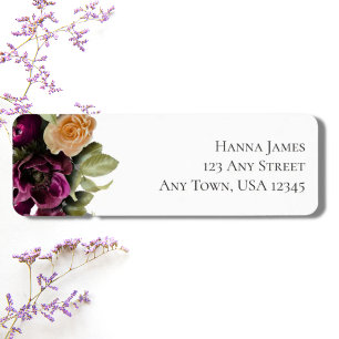 Bold Floral Fall Wedding Return Address