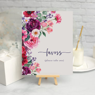 Bold Floral Favours Wedding Poster