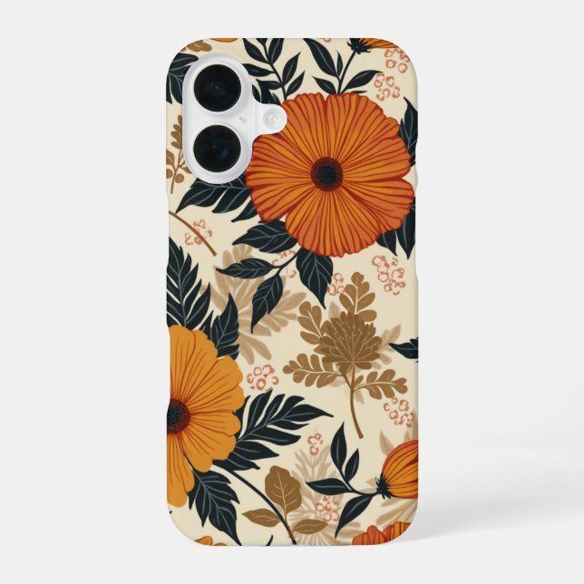 Bold Floral Geometry iPhone 16 Case (Back)