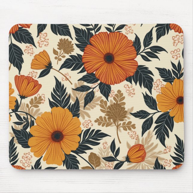 Bold Floral Geometry Mouse Pad (Front)
