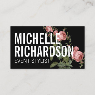 Bold Floral II Event Planner Business Card