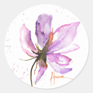 Bold Floral IV Classic Round Sticker