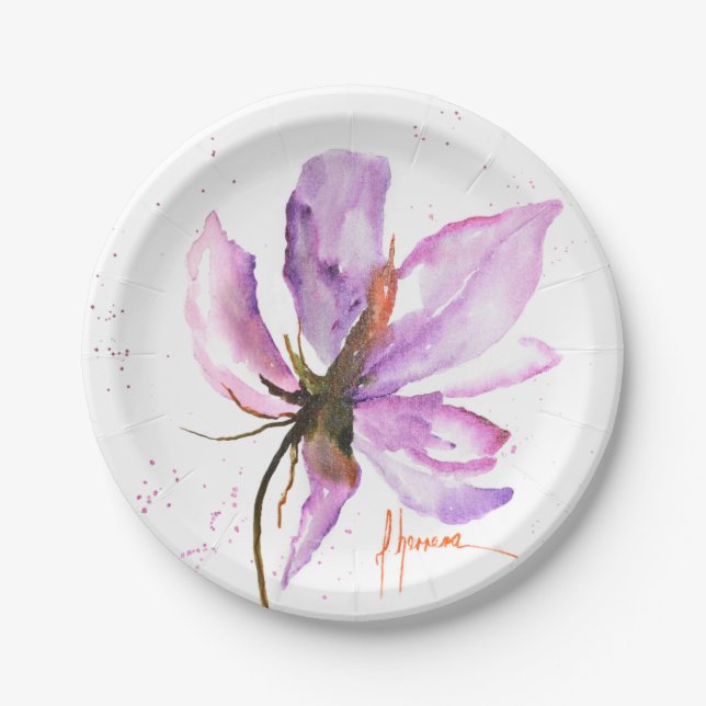 Bold Floral IV Paper Plate (Front)