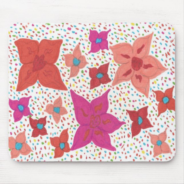 Bold Floral Pattern Mouse Mat (Front)