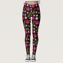 Bold floral pattern on black background