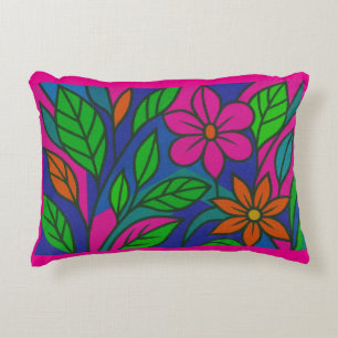 Bold Floral Pop Art – Colourful Decorative Pillow 