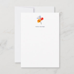 Bold Floral Poppy Thank You Cards